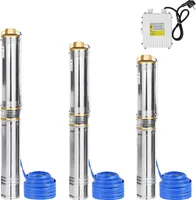 JOIEYOU Brunnenpumpen Tiefbrunnenpumpe 230V Ø92mm Brunnenpumpe Edestahl mit 0.75KW 4000L/H Fördermenge, Tauchdruckpumpe für Brunnengehäuse