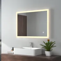 Kúpeľňové zrkadlo EMKE LED s teplým bielym/neutrálnym/studeným bielym osvetlením 80x60cm, kúpeľňové zrkadlo s dotykovým spínačom + ochrana proti zahmlievaniu + 3 farby svetla - energeticky úsporné (IP44)