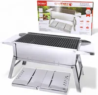 Klappbarer Mangal Camping-Grill SPUTNIK aus Edelstahl BBQ Holzkohle