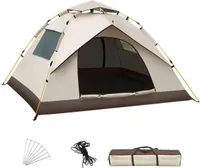 Campingzelt, Automatisches 2-3 Personen Pop Up Ultraleichtes Kuppelzelt, Anti-UV, Wasserdicht, Winddicht