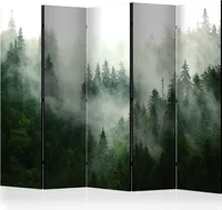 Neuheit! Dekorativer Paravent Raumteiler Trennwand Foto-Paravent Spanische Wand XXL NATUR WALD NEBEL 225x172 cm c-B-0603-z-c