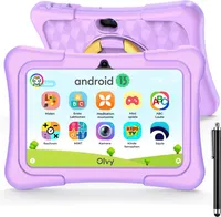 Olvy Kinder Tablet Android 13 Tablet für Kinder, Kids Tablet, 96GB, WiFi, GMS, Google Plays, Kindersicherung, Elterliche Kontrolle, Augenschutz