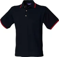 Henbury - Pánska polokošeľa PC6309 (XXL) (námornícka modrá/červená)