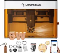 ATOMSTACK P1: 5W Laser Graviermaschine, Mini & Tragbare, 10000mm/Min, APP & PC Unterstützte, Anfängertauglich, für Holz Metall, DIY handgefertigt