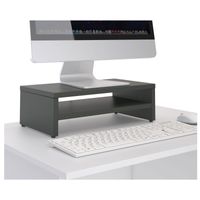 Monitorständer SUBIDA Monitorerhöhung Schreibtischaufsatz Bildschirmerhöhung mit Ablagefach, in grau