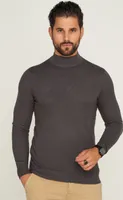 behype. Herren Strickpullover BHFLORO Feinstrick Stehkragen-Pullover