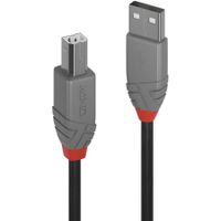 LINDY - USB auf USB 2.0 A/B Kabel, Anthra Line 0,5 Meter, 480 Mbps Datenübertragung | Kompatibel mit TV, Monitor, Tablet, Laptop | 10 Jahre Garantie
