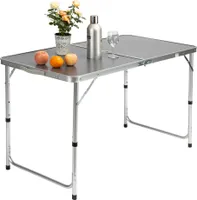 CASARIA® Campingtisch klappbar Camping Beine höhenverstellbar Klapptisch Alu 120x60cm Tragegriff Kofferfunktion Tisch faltbar Garten Balkon Picknick