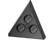 THEBO Eck-Steckdose ST 3007/ C schwarz matt Dreiecksteckdose 240 V
