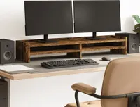 vidaXL Podstawa pod monitor dąb wędzony 100x24x16 cm materiał drewnopochodny