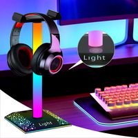 RGB Kopfhörerhalter Kopfhörerständer, Kopfhörer Ständer, LED Kopfhörer Halter Gaming PC Atmosphäre Licht Tisch Deko Lampe Kopfhörerhalter