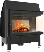 Kamineinsatz aus Stahl ZIBI rechts 11 kW Ø 180