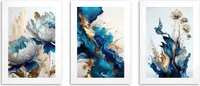 Sada 3 plagátov Nástenné obrazy do obývačky Glamour plagáty so zlatou 50x70