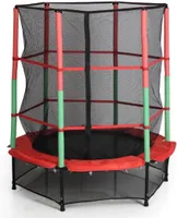 WYCTIN Kinder Trampolin Indoor Outdoor Garten 140cm inkl. Sicherheitsnetz in rot