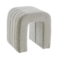 AIORBER Hocker, Boucle Stoff,weich und bequem,stabil,Bogen Design,Sitzhocker,umweltfreundliches Material,für Schlafzimmer,Wohnzimmer,45x40x40 cm, Grau