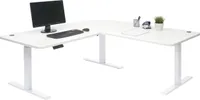 Eck-Schreibtisch MCW-D40, Bürotisch Computertisch elektrisch höhenverstellbar 178x178cm 84kg MVG  weiß, weiß