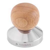 Navaris Espresso Tamper 51mm - Kaffee Stempel Stampfer aus Edelstahl mit Holzgriff - Kaffeestampfer für Espressomaschine