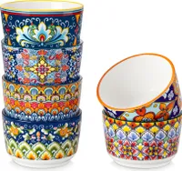 6-częściowa forma do pieczenia, naczynie deserowe, zestaw foremek z porcelany do sufletów, muffinów, babeczek, crème brûlée, fondantów, styl bohemy
