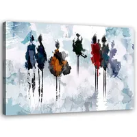 Leinwandbild frauenspaziergang abstraktion 120x80 cm Feeby blau wandbild bereit zum aufhängen
