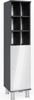 Vicco Midischrank Fynn, 30 x 130.6 cm große Tür, Weiß Hochglanz/Anthrazit