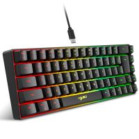 HXSJ V200 Wired K68 RGB Streamer Mini-Gaming-Tastatur, konfliktfreie Membrantastatur mit 19 Tasten, Mechanisches für Spiel Büro - Schwarz
