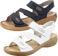 Rieker Damen Sandalen Klettverschluss Sandaletten V27Z0, Größe:40 EU, Farbe:Blau