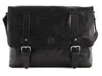 SADDLER Leder Laptoptasche Umhängetasche mit Laptopfach Ryan Messenger Bag Black schwarz