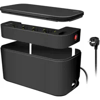 LogiLink Kabelbox mit Steckdosenleiste 5-fach schwarz