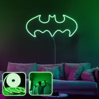 Opviq, Batman Night - Large - Green,Dekorative Wand-LED-Beleuchtung, Grün, Flexible Neonstreifen, 300 cm