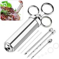 Edelstahl Fleischmarinierspritze BBQ , Marinadenspritze für Flesich, Fleischspritze, Marinadenspritze Bratenspritze Fleischspritze Grillspritze