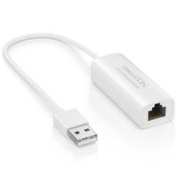 deleyCON LAN Adapter USB Netzwerkadapter USB 2.0 USB A auf RJ45 100Mbit Ethernet PC Notebook Ultrabook Tablet-PC Windows Mac - Weiß