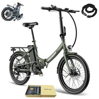 E-Bike Pannensichere Reifen 20 zoll Rostfreie Aluminiumlegierung bis zu 110 - 130 km Wasserdicht IPX4 Elektrofahrrad klapprad mit 7 Gang, Grün
