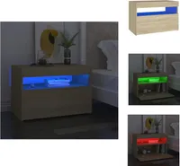 vidaXL Nachttisch LED-Leuchten Sonoma-Eiche 60x35x40cm Holzwerkstoff -  Nachttische