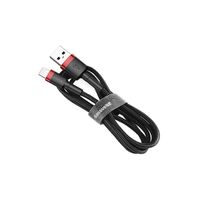 Baseus Cafule Kabel strapazierfähiges Nylonkabel USB / Lightning QC3.0 2.4A 1M schwarz-rot (CALKLF-B19)