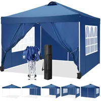 Składana altana 3x3m Składana altana Pop Up z 4 ścianami bocznymi, wodoodporna, ochrona UV 50+ Namiot ogrodowy Namiot imprezowy, ciemnoszary