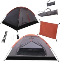 KIRKJUBØUR® "Vindr" 1 Person-Camping-Zelt, wasserdicht, UV-Schutz 50+, leicht & stabil, mit Zubehör & Tragetasche, schnell aufbaubar dunkelgrau|KJ-117