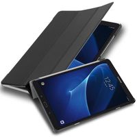 Cadorabo Puzdro na tablet Samsung Galaxy Tab A 2016 (10,1'' palcov) SM-T585N / T580N v saténovej čiernej farbe Ultra tenké ochranné puzdro v štýle knihy s funkciou automatického prebudenia a stojanom z umelej kože
