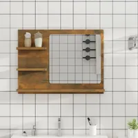 vidaXL Koupelnové zrcadlo kouřový dub 60x10,5x45 cm výrobek ze dřeva