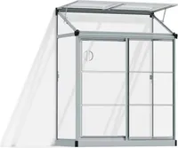 Palram - Canopia Kunststoff Aluminium Anlehngewächshaus Lean to grow 42 silber klar 121x62x160 cm