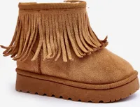 Gefütterte Kinder Schneestiefel Mit Schmuckfransen Camel Nimia 32