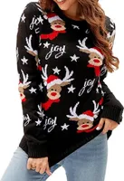 Weihnachten pullover frauen faul herbst und winter stil frauen gestrickte top Weihnachten-Größe S