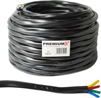PremiumX 50m Basic PRO Quattro Quad Koaxial SAT Kabel 90dB 2-Fach geschirmt Antennenkabel 4in1 Koaxialkabel Schwarz