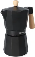 Kávovar na espresso MIA MOKKA černý s dřevěnou rukojetí 6 šálků HOMLA