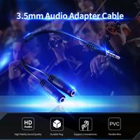 3,5 mm 2-in-1-Audiokabel High-Fidelity-Audioadapterkabel 3,5 mm Audio-Splitter-Kabel von Stecker zu Buchse fuer Telefon-Tablet-Laptop 20 cm