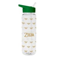 The Legend Of Zelda - Láhev na vodu, logo Hyrule, plast PM7813 (jedna velikost) (průhledná/zelená/zlatá)