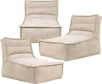 icon Otto Lounger Sitzsack, Beige, 3Er-Pack, Feines Cord Sitzsack, Großer Sitzsack Für Erwachsene mit Füllung - Hergestellt in Deutschland