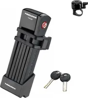 Trelock FS 200 TWO.GO® Fahrrad Faltschloss mit Halter Schloss Level 2 inkl. Fahrradklingel