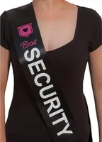 Oblique Unique Schärpe Braut Security JGA Hen Party Bride to be Party schwarz weiß