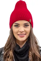 Vivisence damen beanie wintermütze warm und gemütlich kopfbedeckung an winter und herbst warm dick strickmütze, klassisch mütze für frauen, hergestellt in der eu, rot, einheitsgröße