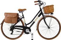 Dolce Vita by Canellini Fahrrad Citybike Frau Aluminium mit Korb und Tasche - Schwarz 46
